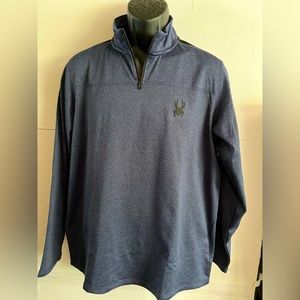 Spyder Active 1/4 zip long sleeve shirt new men’s  Size Medium Blue